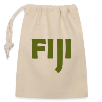Fiji - Fiji - Islands - Pacific - South Seas - Closable cotton gift bag (14x20cm) - nature - Front