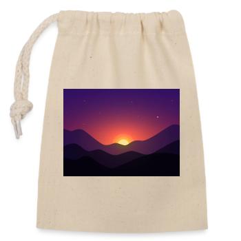 Sunset mountain in gradient - Closable cotton gift bag (14x20cm) - nature - Front