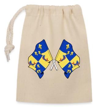 Drapeaux du Dauphiné croisés - Sac cadeau en coton avec cordon (14 x 20 cm) - nature - Devant