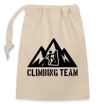 Klettern Team Berge Bergsteigen - Verschließbarer Geschenkbeutel aus Baumwolle (14x20cm) - Natur - Vorne