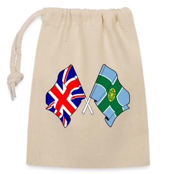 Derbyshire & Great Britain - Closable cotton gift bag (14x20cm) - nature - Front