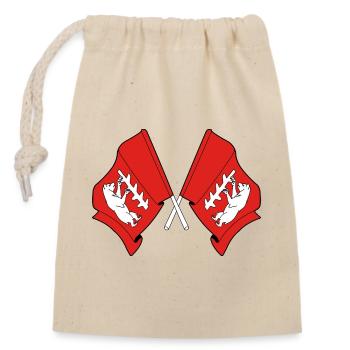 Deux drapeaux croisés du Warwickshire - Sac cadeau en coton avec cordon (14 x 20 cm) - nature - Devant