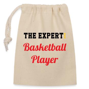 Der Basketball-Experte - Verschließbarer Geschenkbeutel aus Baumwolle (14x20cm) - Natur - Vorne