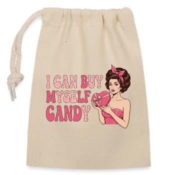 I Can Buy Myself Candy – Retro Pop-Art Design - Verschließbarer Geschenkbeutel aus Baumwolle (14x20cm) - Natur - Vorne
