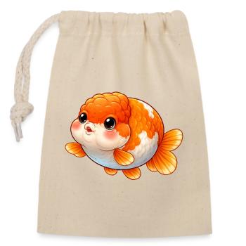Poisson rouge orange ranchu de haute qualité - Sac cadeau en coton avec cordon (14 x 20 cm) - nature - Devant