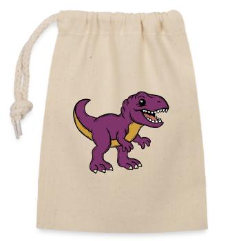 Dino - Closable cotton gift bag (14x20cm) - nature - Front
