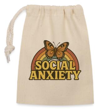 Retro Butterfly Social Anxiety - Closable cotton gift bag (14x20cm) - nature - Front