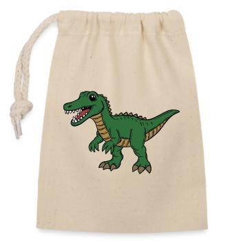 Dinosaur - Closable cotton gift bag (14x20cm) - nature - Front