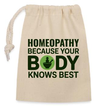 Homeopathy Body Knows Best Professional Clinician  - Closable cotton gift bag (14x20cm) - nature - Front