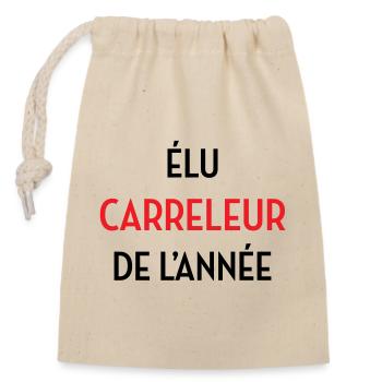 Élu Carreleur de l’année - Sac cadeau en coton avec cordon (14 x 20 cm) - nature - Devant