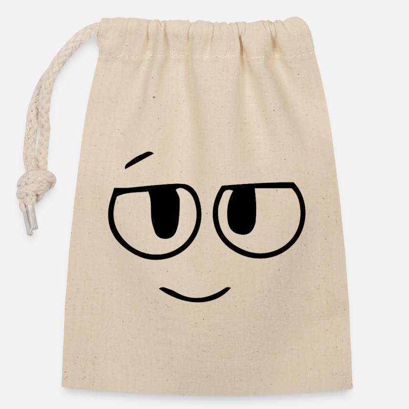 Lustige_Brille - Closable cotton gift bag (14x20cm) - nature