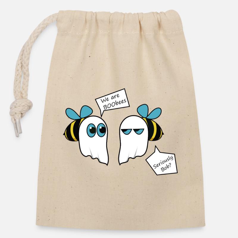 Booooobees - Sac cadeau en coton avec cordon (14 x 20 cm) - nature