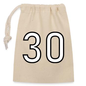 30. 30 YEARS. 30th ANNIVERSARY. 30 YEARS ANNIVERSARY. - Closable cotton gift bag (14x20cm) - nature - Front