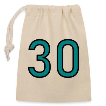 30. 30 YEARS. 30th ANNIVERSARY. 30 YEARS ANNIVERSARY. - Closable cotton gift bag (14x20cm) - nature - Front