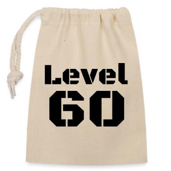 Level 60 - Closable cotton gift bag (14x20cm) - nature - Front