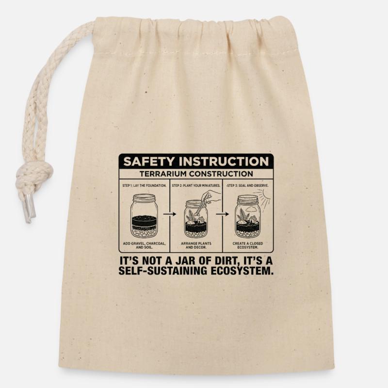 Terrarium Construction Guide: Not Just a Jar of Di - Closable cotton gift bag (14x20cm) - nature