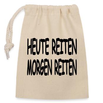 Chevaucher - Sac cadeau en coton avec cordon (14 x 20 cm) - nature - Devant