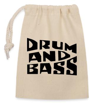 Kühnes und abgenutztes Drum-and-Bass-Logo - Verschließbarer Geschenkbeutel aus Baumwolle (14x20cm) - Natur - Vorne