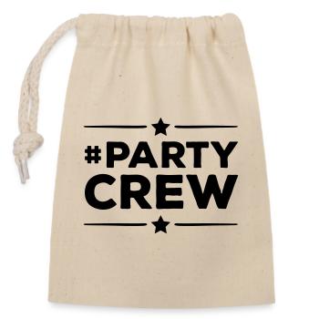 Party Crew - Verschließbarer Geschenkbeutel aus Baumwolle (14x20cm) - Natur - Vorne