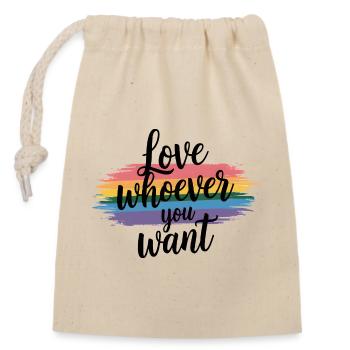 Love Who You Want Pride Palette - Sac cadeau en coton avec cordon (14 x 20 cm) - nature - Devant