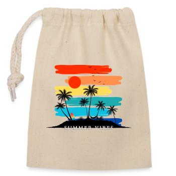  Summer Sunset Palm Trees Design Tropical  - Closable cotton gift bag (14x20cm) - nature - Front