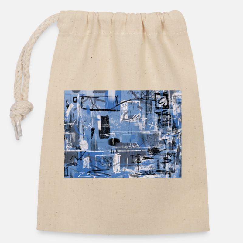 Urban Notation 2 - Closable cotton gift bag (14x20cm) - nature