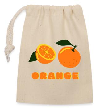 Orange Summer Vibes Fruit Design - Verschließbarer Geschenkbeutel aus Baumwolle (14x20cm) - Natur - Vorne