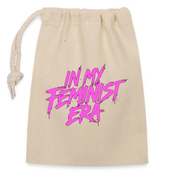In my Feminist era pink - Closable cotton gift bag (14x20cm) - nature - Front