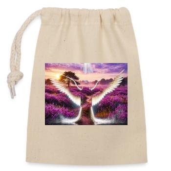 Wings in lavender valley - Closable cotton gift bag (14x20cm) - nature - Front