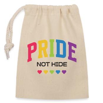 Mois de la Fierté LGBTQ - Fierté, pas Cacher - Sac cadeau en coton avec cordon (14 x 20 cm) - nature - Devant