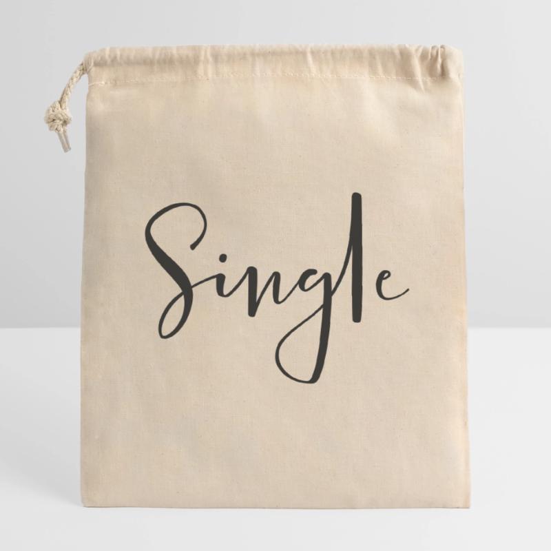 Simple – Conception de texte à déclaration cool Sac cadeau en coton avec cordon (14 x 20 cm)