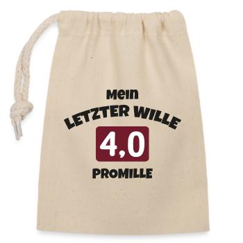 Mein-letzter-wille - Verschließbarer Geschenkbeutel aus Baumwolle (14x20cm) - Natur - Vorne