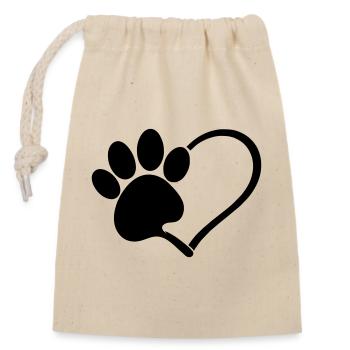 Hunde liebe - Verschließbarer Geschenkbeutel aus Baumwolle (14x20cm) - Natur - Vorne