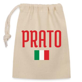 Prato Italy Bold Script - Closable cotton gift bag (14x20cm) - nature - Front