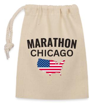 Marathon Chicago - Sac cadeau en coton avec cordon (14 x 20 cm) - nature - Devant