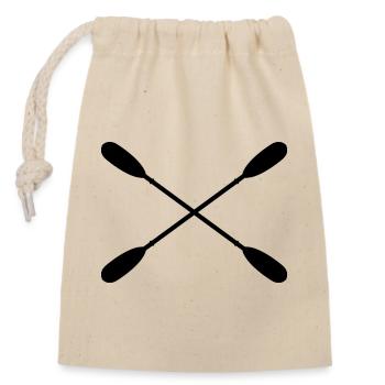 Kayaking Paddles - Closable cotton gift bag (14x20cm) - nature - Front
