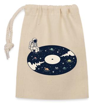 Vinyle Cosmique Astronaut Space Music - Sac cadeau en coton avec cordon (14 x 20 cm) - nature - Devant