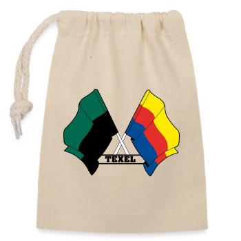 Texel Noord-Holland Pride – Kreuzende Fahnen - Verschließbarer Geschenkbeutel aus Baumwolle (14x20cm) - Natur - Vorne