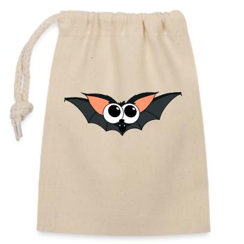 chauve-souris - Sac cadeau en coton avec cordon (14 x 20 cm) - nature - Devant