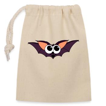 chauve-souris - Sac cadeau en coton avec cordon (14 x 20 cm) - nature - Devant