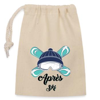 Après ski - Sac cadeau en coton avec cordon (14 x 20 cm) - nature - Devant
