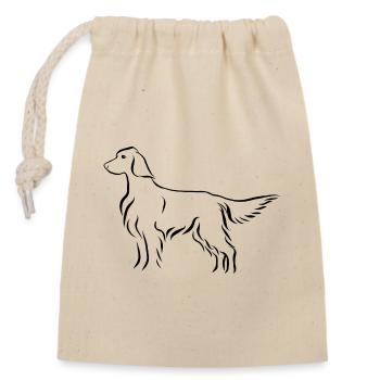 Setter standing - Closable cotton gift bag (14x20cm) - nature - Front