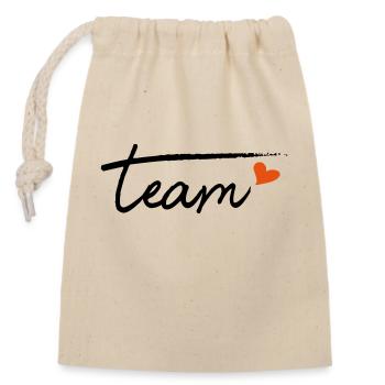 Team - Closable cotton gift bag (14x20cm) - nature - Front