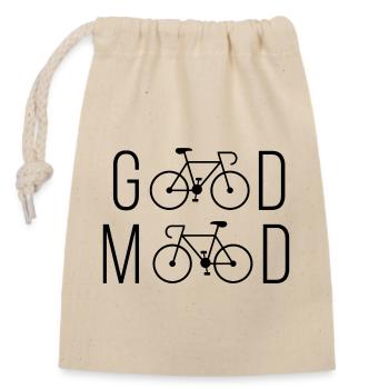 Radfahren - gute Laune - Verschließbarer Geschenkbeutel aus Baumwolle (14x20cm) - Natur - Vorne