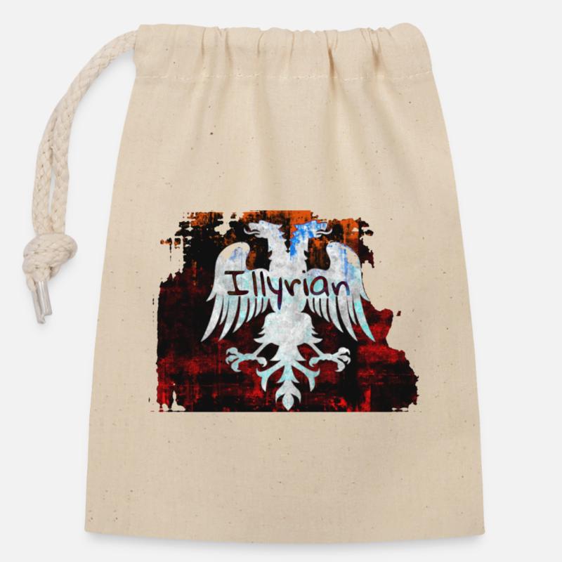 Illyrian Albania - Closable cotton gift bag (14x20cm) - nature