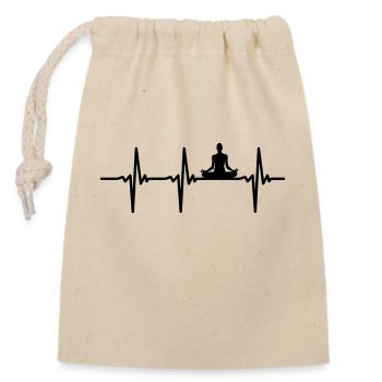 Battements de coeur Yoga Vector - Sac cadeau en coton avec cordon (14 x 20 cm) - nature - Devant