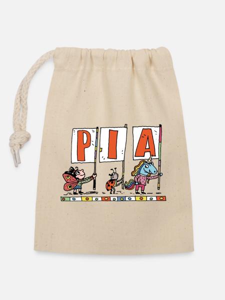 Pia - Verschließbarer Geschenkbeutel aus Baumwolle (14x20cm) - Natur