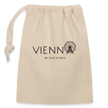 Vienne, Autriche, Prater, Grande Roue, Danube - Sac cadeau en coton avec cordon (14 x 20 cm) - nature - Devant