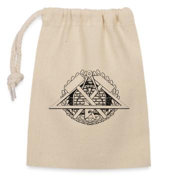Motif emblème symbole maçonnerie artisanale. - Sac cadeau en coton avec cordon (14 x 20 cm) - nature - Devant