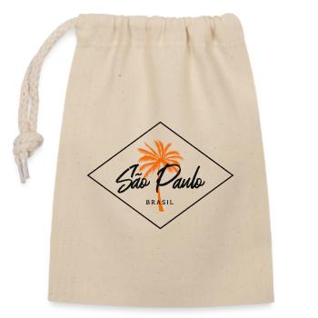 Orange Palm São Paulo - Closable cotton gift bag (14x20cm) - nature - Front